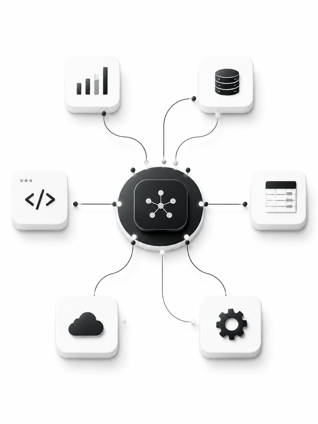 Connects channels and systems